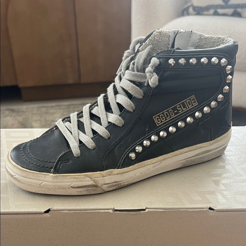 Golden Goose Black Slide Classic Sneakers sz 36
